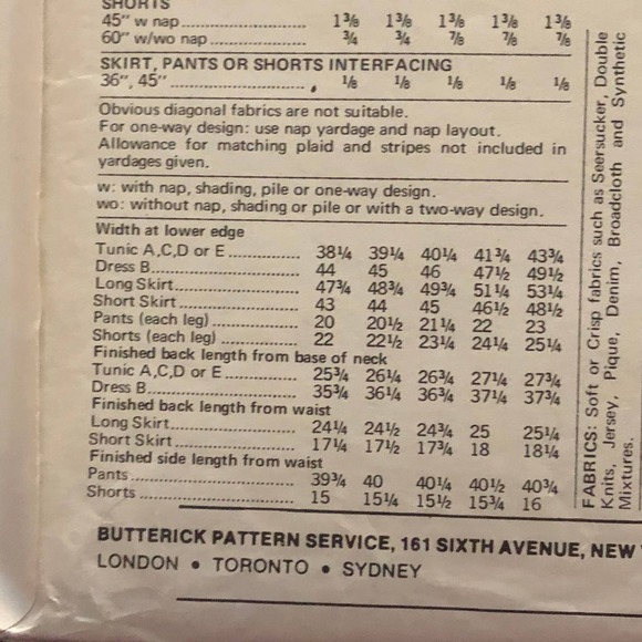 Butterick Sewing pattern 6554 Dress top skirt shorts pant pattern - Picture 7 of 7